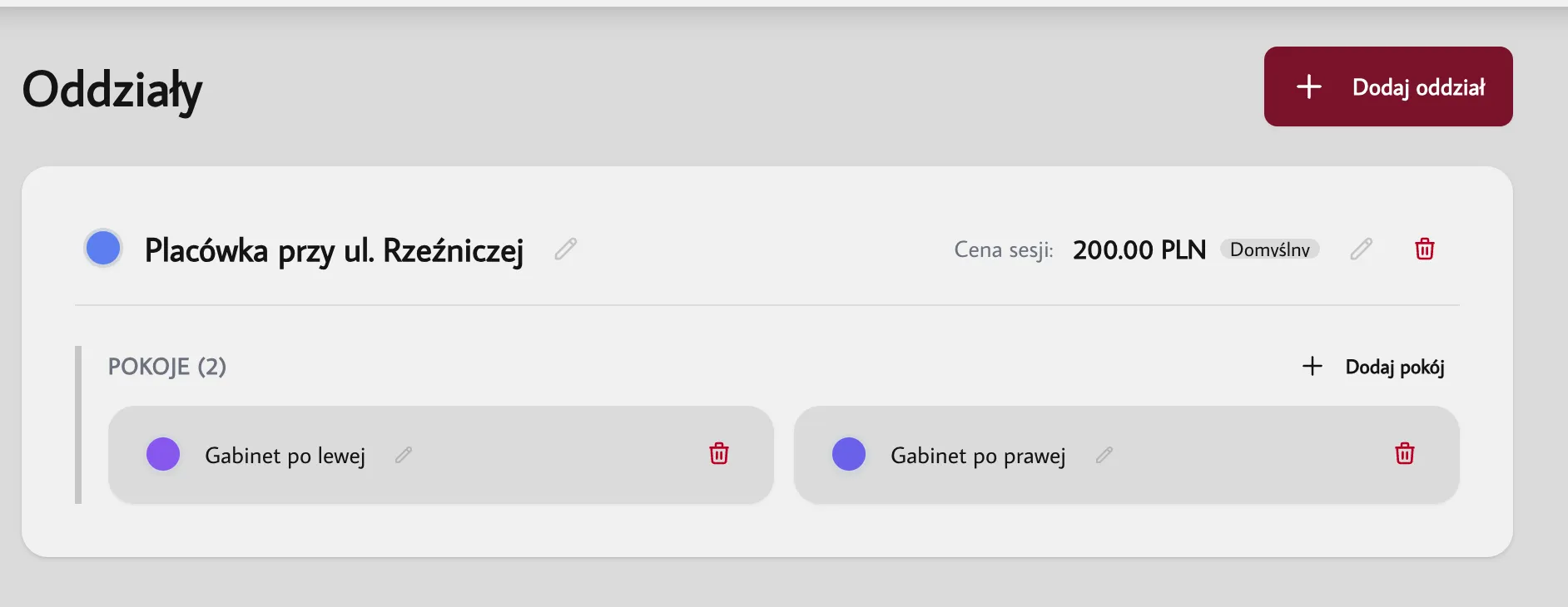 Konfiguracja pokoi